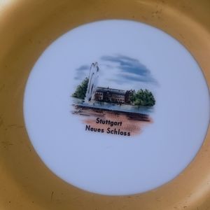 Rare Vintage Gerold Porzellan Bavaria Plate "Neues Schloss" Stuttgart Germany